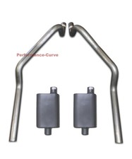 67 - 81 Chevrolet Camaro 2.5 Mandrel Bent Dual Exhaust - Two Chamber Mufflers