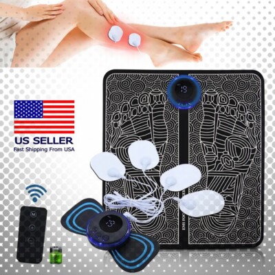 3-in-1 EMS Foot Massager Body Pad and Small Electrodes Blood Circulation NEW