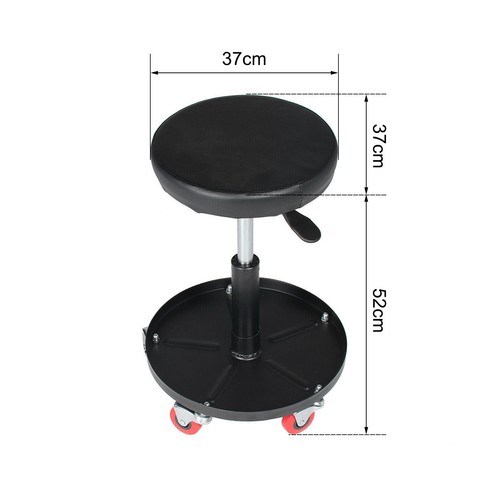 Creeper Stool Seat Pneumatic Mechanic Round Car Bike Garage Workshop Black uk. - Picture 2 of 12
