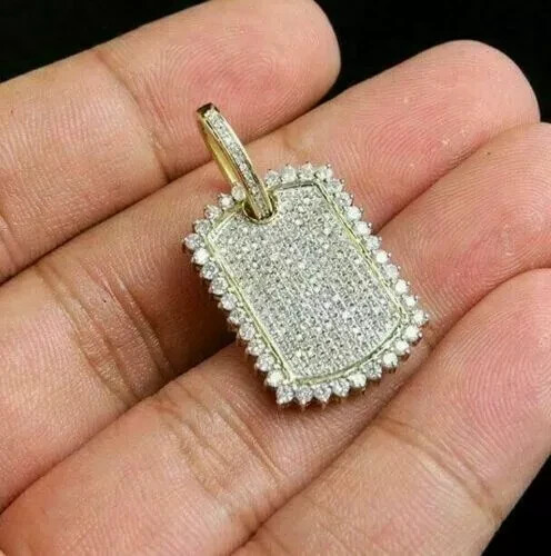 14K Gold Finish 2 Ct Round Simulated Diamond Beautiful Unisex Charm Pendant
