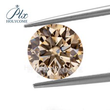 Pietra moissanite sfusa rotonda 3~9mm colore champagne VVS1 con certificato GRA nuova