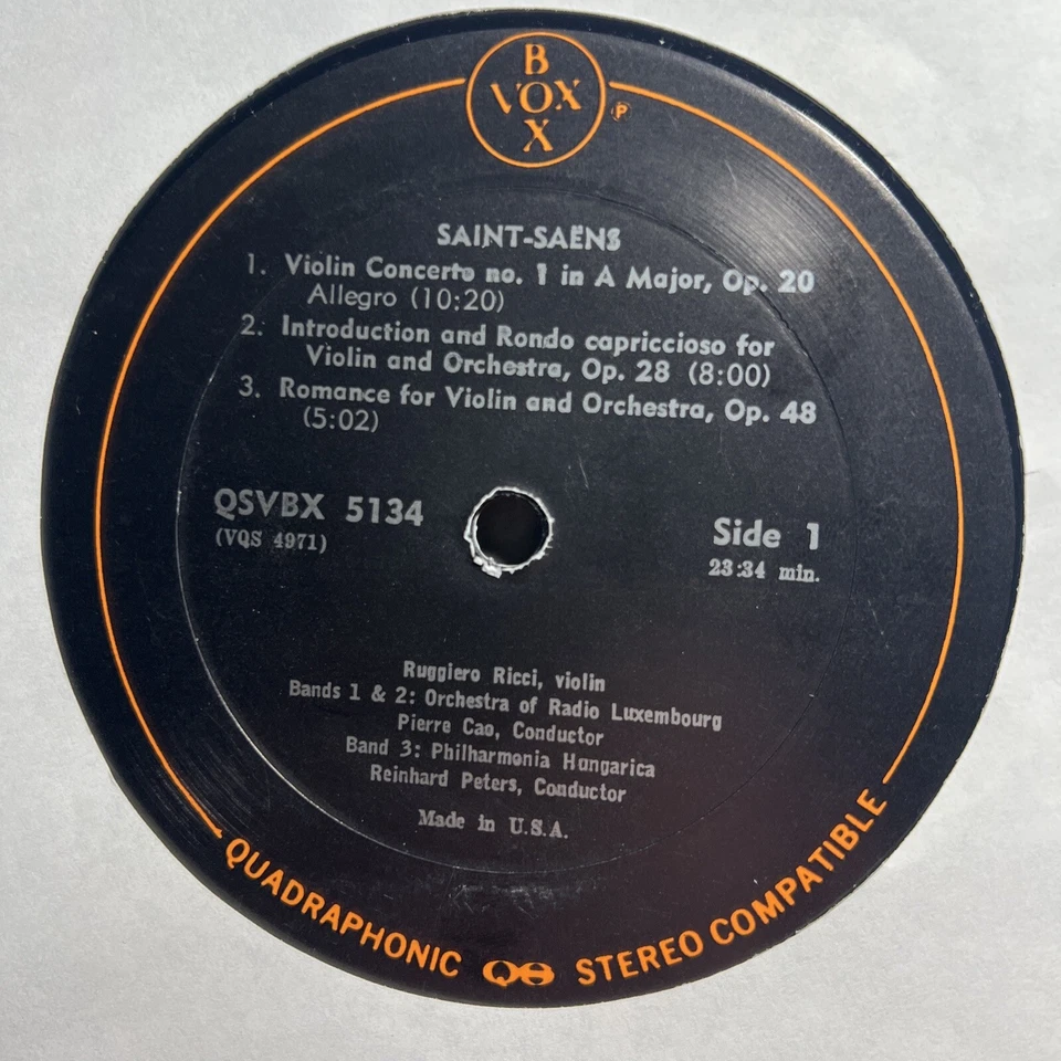 Saint-Saens 3 Vinyl Records For Cello Varga & Orch Ricci Violin QUAD VOX BOX LPs Foto 2 de 4