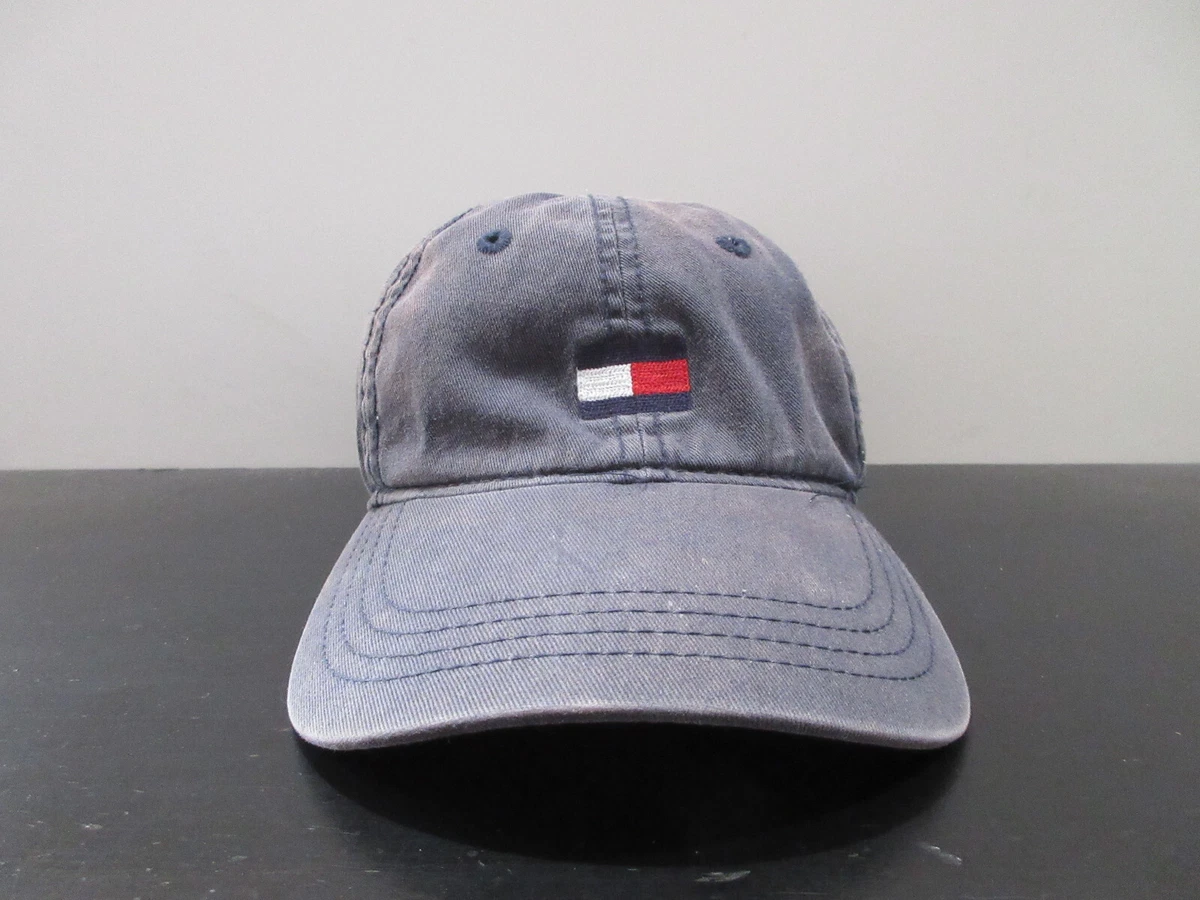 VINTAGE Tommy Hilfiger Hat Cap Strap Back Blue Flag Logo Casual