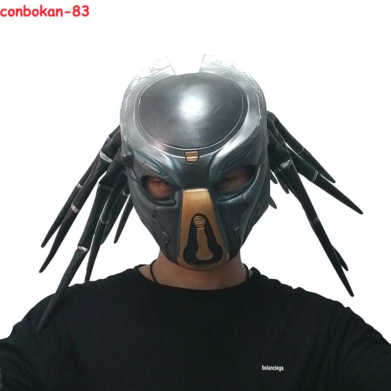 Máscara de depredador Guantes Adultos Cosplay Látex Accesorios Tocado Casco Guante Conjunto Regalos Foto 3 de 4