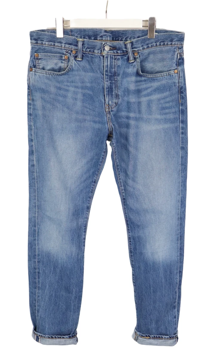 Levi's 512 Jeans Uomo Aderente Sulla Gamba E Stretto In Fondo Blu Scuro - Foto 6