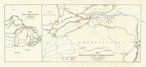1852 Map of the Buffalo, Brantford and Goderich Railway West Canada 7x16 Print
