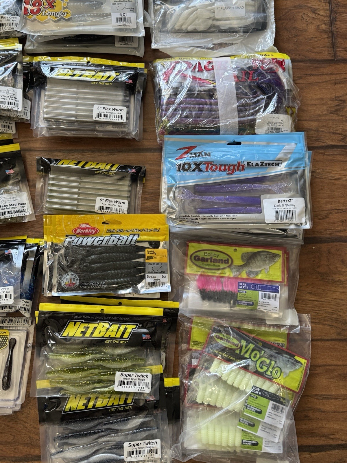 82 Bags Of Soft Plastics! NetBait Craws / Papa Craw Powerbait/Zman/Garland - Image 3