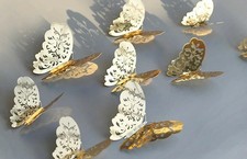 12pc 3D Butterfly Wall Stickers Decals Home Bathroom gold B2
