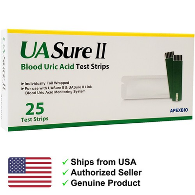 #ad UASure II Uric Acid Test Strips 25 Ct. GENUINE. Fast Ship. Full USA Warranty. $49.99