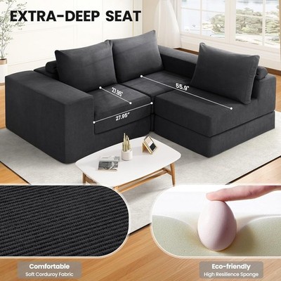 Versatile Sleeper Sofa Modular Design Sofa Couch Premium Material Sofa!!No-slip!
