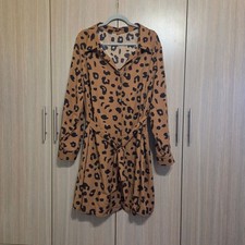 Leopard Print Long Sleeve Shirt Dress