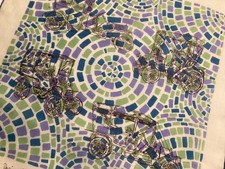 Antique Cars Les Voitures VTG Linen Handkerchief Mosaic Geometric Designer Men