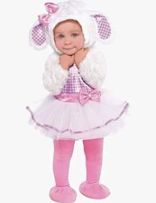 Costumes USA Little Lamb Costume Infant 3-6 Months White Pink New Halloween Set