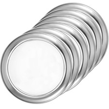 10 Inch Stainless Steel Plates - Wear-Resistant Round Dinner 6 Pack - Easy