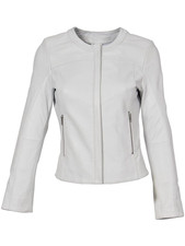 Leather Jacket Women Size Women's Xl Soft Biker Motorcycle Moto Genuine White 3
