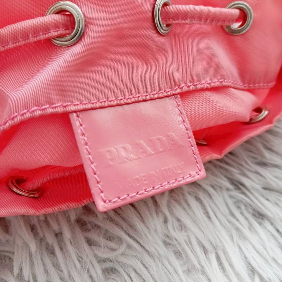 Prada drawstring bag pouch triangular logo plate … - image 5