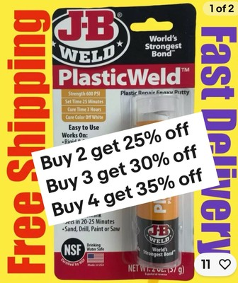 #ad 8237 Jb Weld J B PlasticWeld Epoxy Putty Stick $8.50