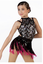 Girls Sequin Dance Costume Shirt Weissman Medium 14706