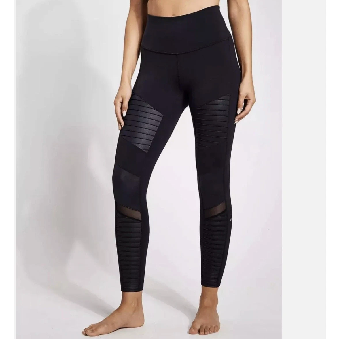 alo-yoga 7/8 high-waist moto athleisure biker goth gym workout leggings