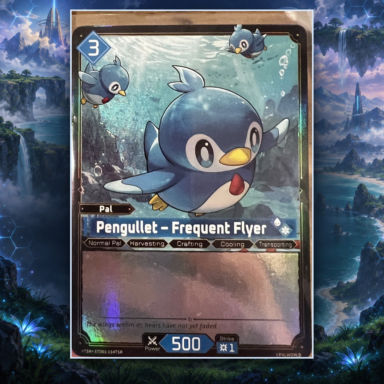 Palworld TCG Pengullet Frequent Flyer ETD01-014TSR Trial Deck Foil