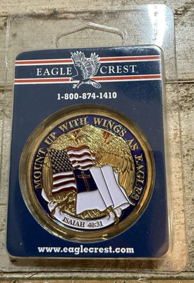 Mount Up with Wings as Eagles, Christian Coin Token Gold Plated 1.75''