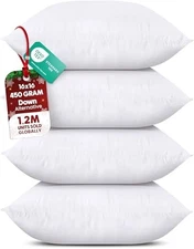 Utopia Bedding Throw Pillows Set of 4 White 16x16