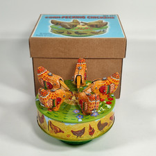 Corn Pecking Chickens Tin Toy Boxed Retro MS483