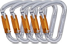 25KN Auto Locking Climbing Carabiner Clips, Heavy Duty Climbing Carabiners Twist