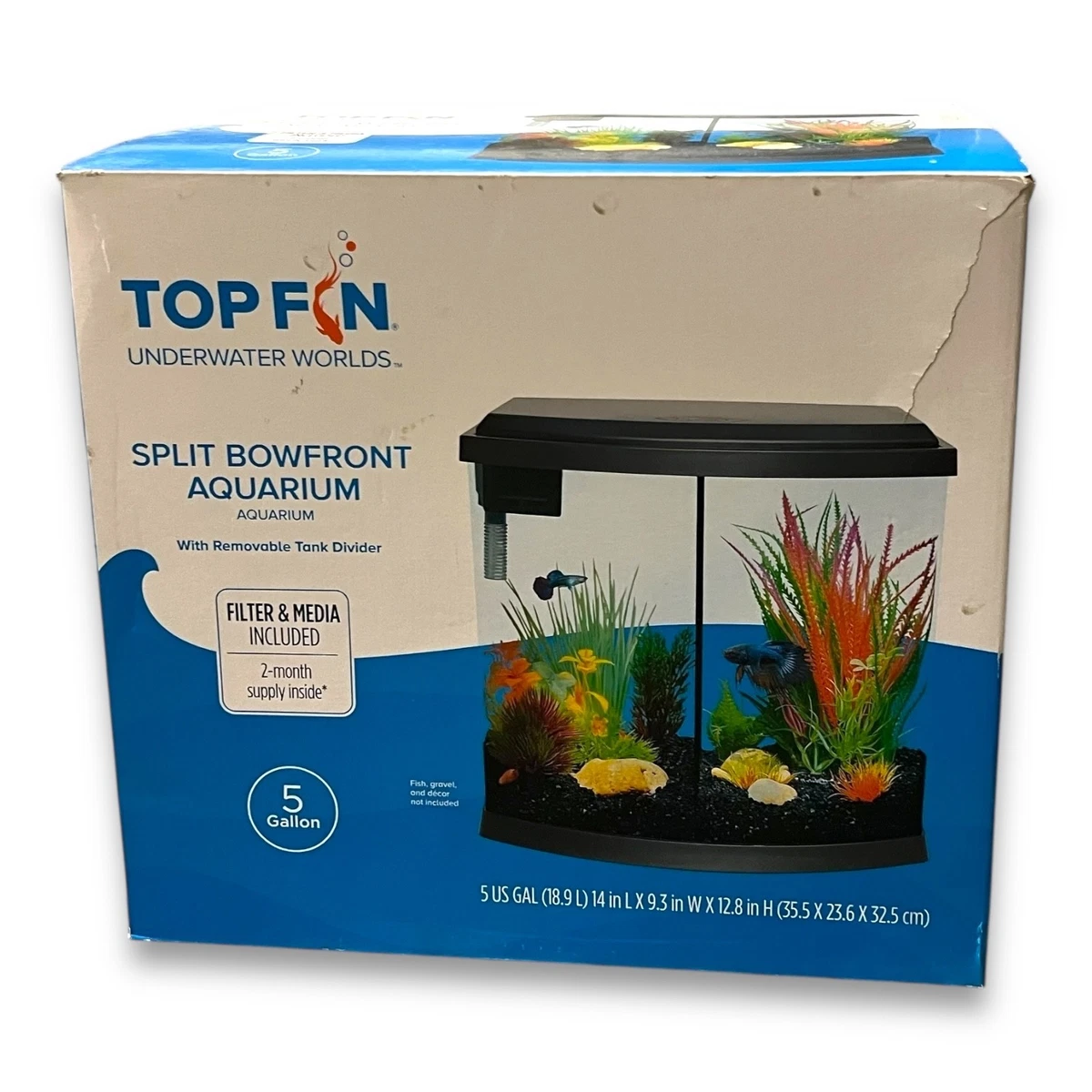 5 gallon fish tank with overflow box Aquarium (5000L/hr) The Top Fin Premium Glass Aquarium will provide a clean and desirable environment for your fish Aqueon 5 Gallon Fish Tank