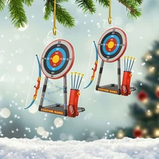 Personalized Archery Christmas Ornament 2025 – Custom Name & Year Bow and Arrow