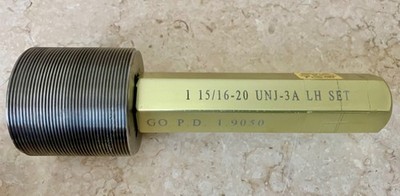 GSG 1-15/16 20 UNJ-3A LH LEFT HAND THREAD PLUG GAGE GO ONLY P.D. = 1.9050