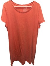 Time & True T-Shirt Sun Dress Size XXL (20) Orange Vguc Soft Cotton short sleeve