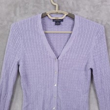 Brooks Brothers 346 Silk Cashmere Cardigan M Sweater Purple