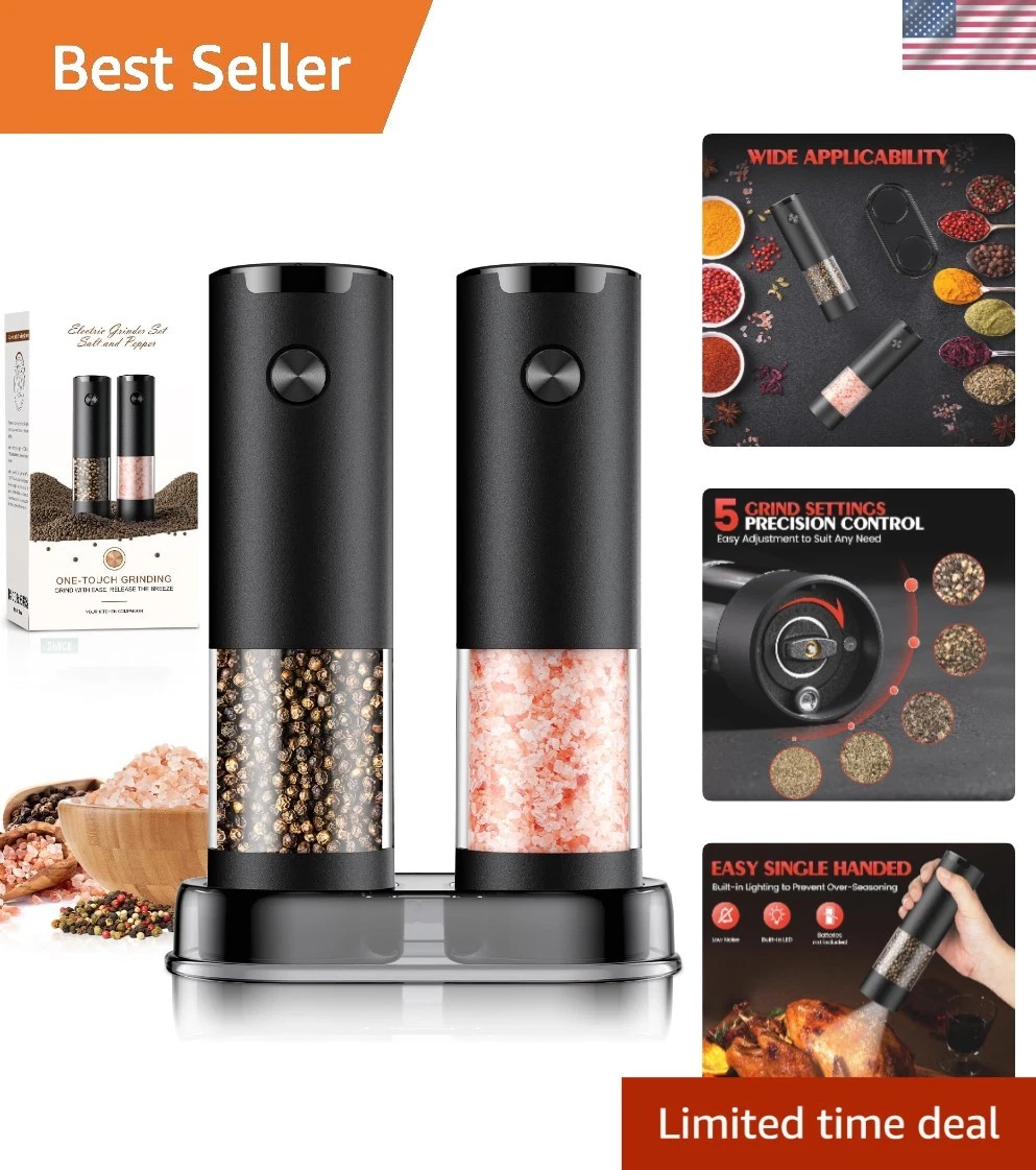 Durable Electric Salt & Pepper Mills with Ceramic Blades – Ideal for Gifting