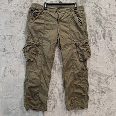 H&M Divided Olive Cargo Pants Size 14 Multi-Pocket