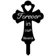 Cross Grave Markers for Cemetery Decoration Memorial Forever in Our Hearts