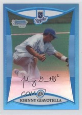 2008 Bowman Draft Prospects Chrome Blue Refractor 32/99 Johnny Giavotella 0e3