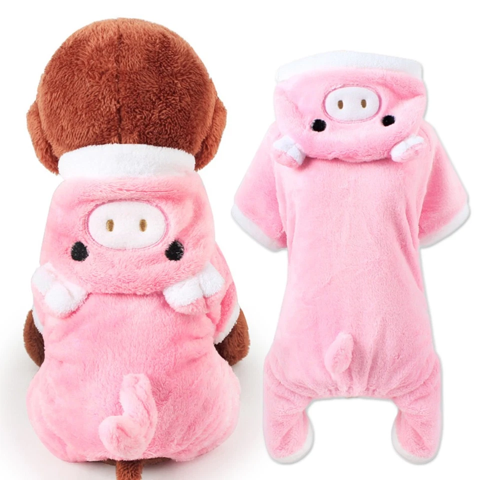  Funny Pet Dog Cat Clothes for Halloween Christmas Dress Up Cosplay Pink Pig - - Image 2 of 4