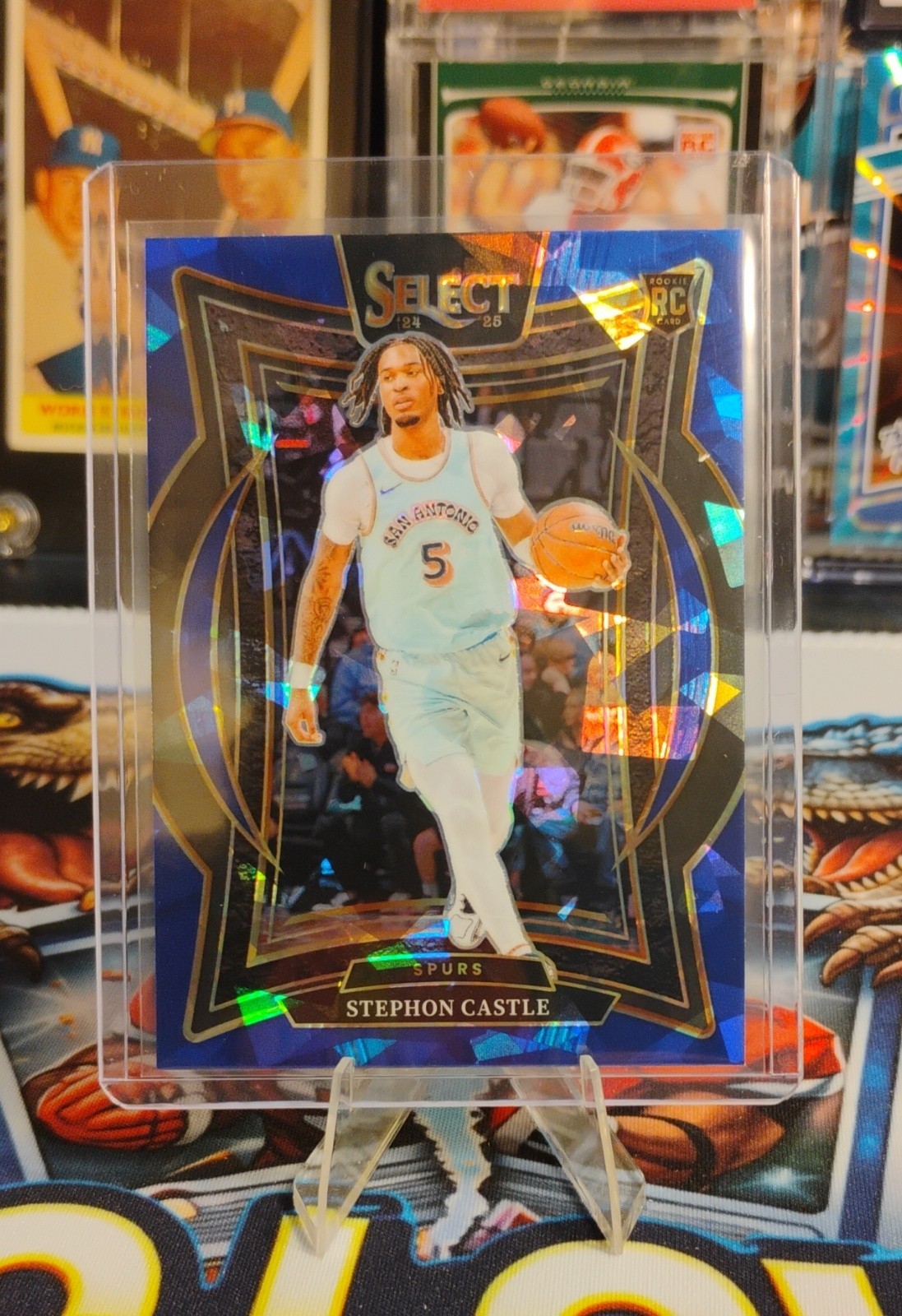 2024-25 Panini Select - Concourse Stephon Castle #72 Blue Cracked Ice Prizm (RC)
