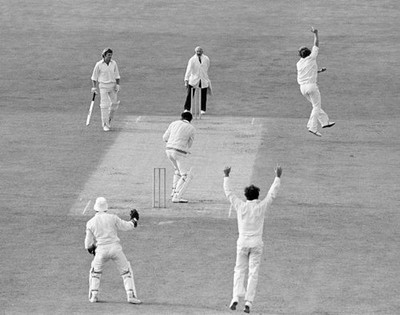 New Zealand batsman Robert Anderson is out LBW for 19 runs to Ian - Old Photo