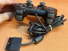 Official Sony PlayStation 2 PS2 DualShock Controller-- Black SCPH-10010 WORKING