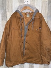 Dickies Jacket Mens 2XL Canvas Workwear Hooded Quilted Lining Coat