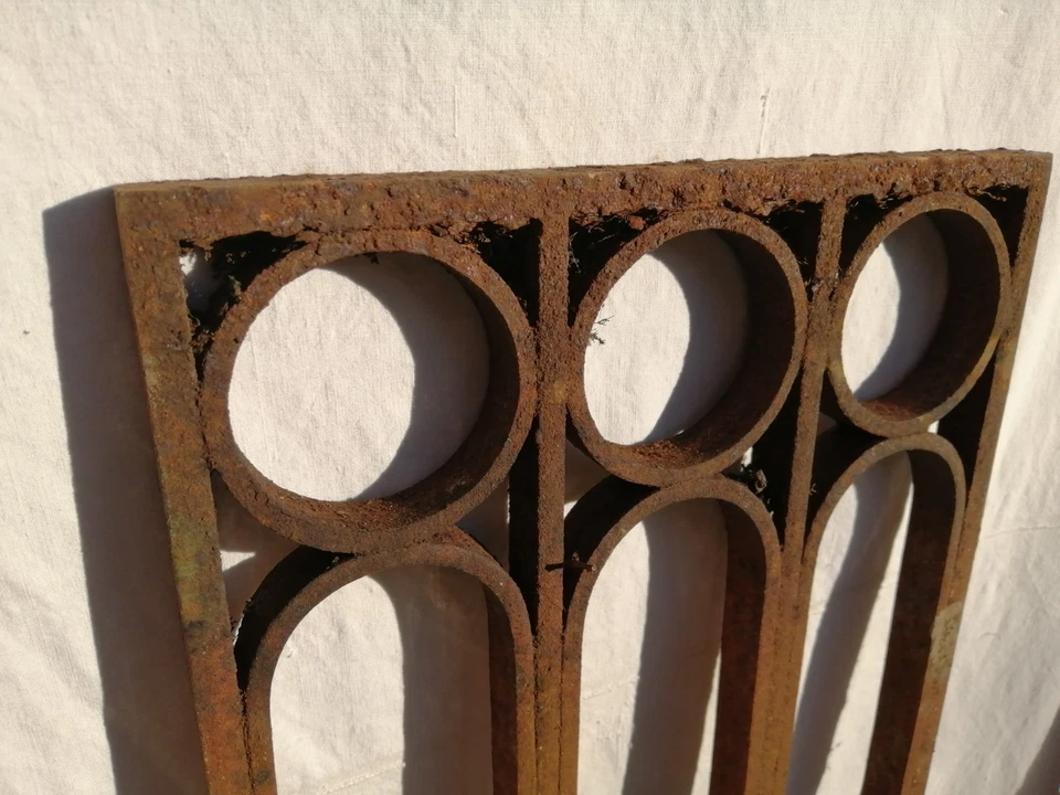 grille ancienne de défense-art deco-fonte de fer-début XX-fenêtre-porte-paire - Photo 4/4