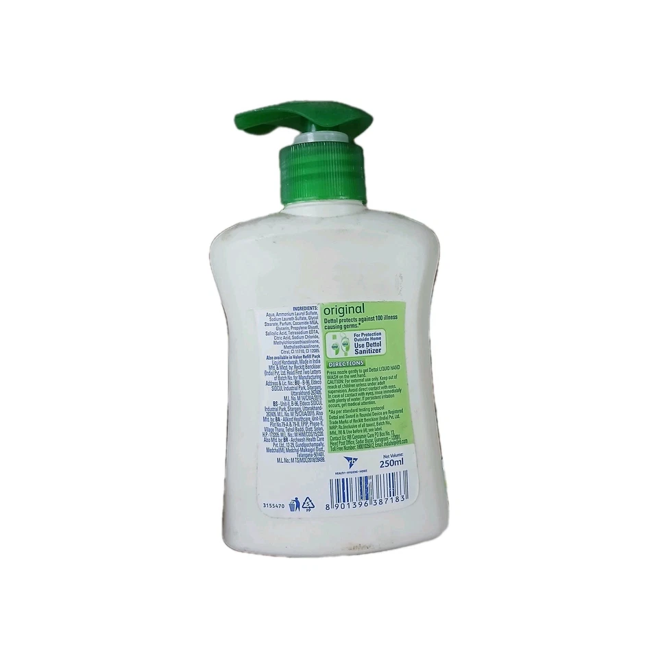 Lavado de manos líquido antibacteriano Dettol - 250 ml x 3 Foto 4 de 4
