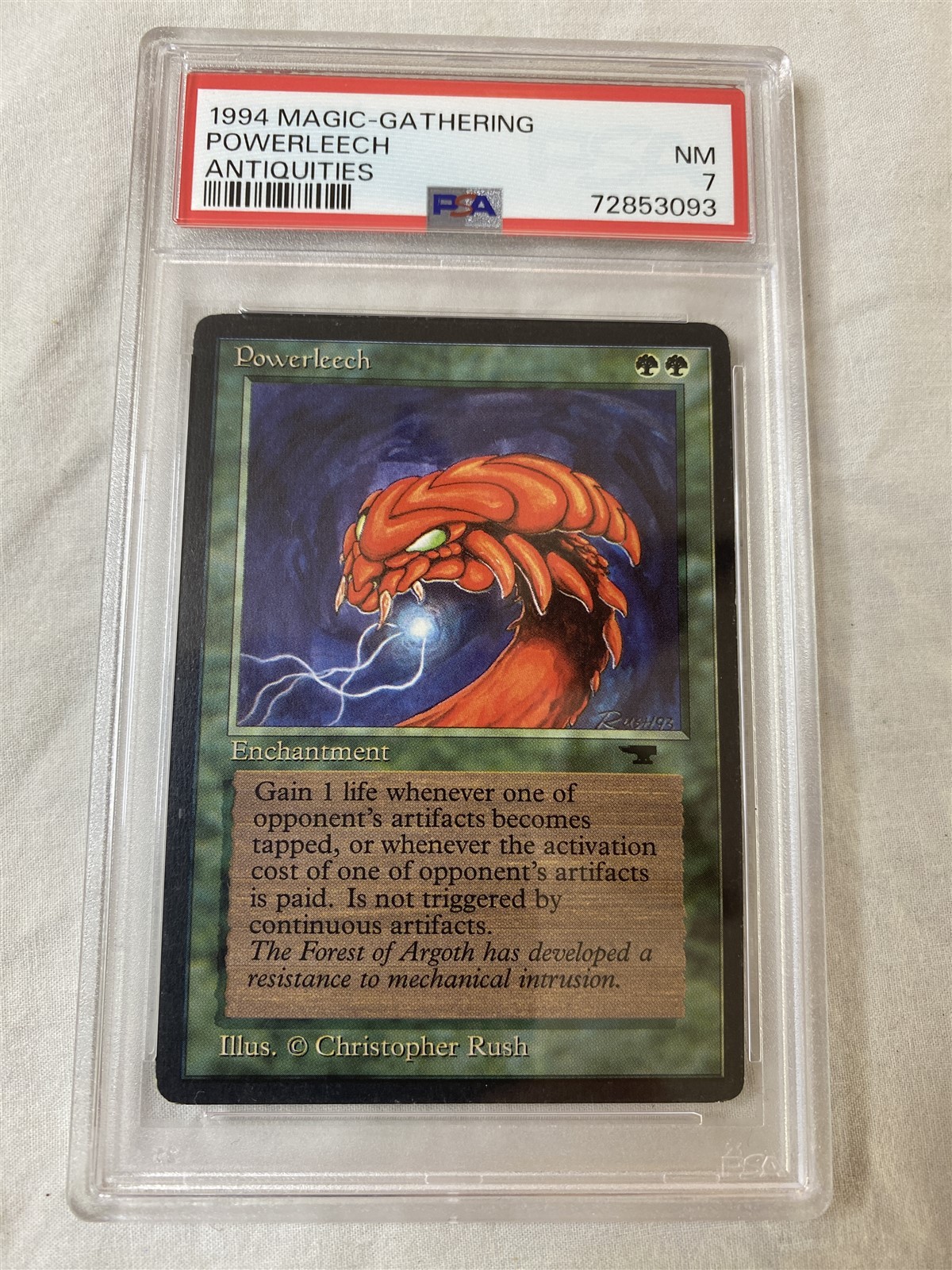 1994 Magic The Gathering Antiquities Powerleech PSA NM 7