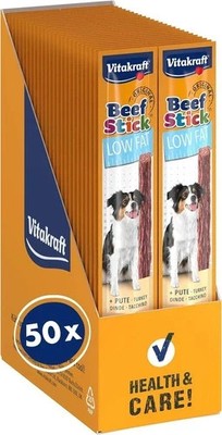 Vitakraft Beef Stick Low Fat - 50 x 12g - Hunde Hundeleckerli Snack Sticks Hund