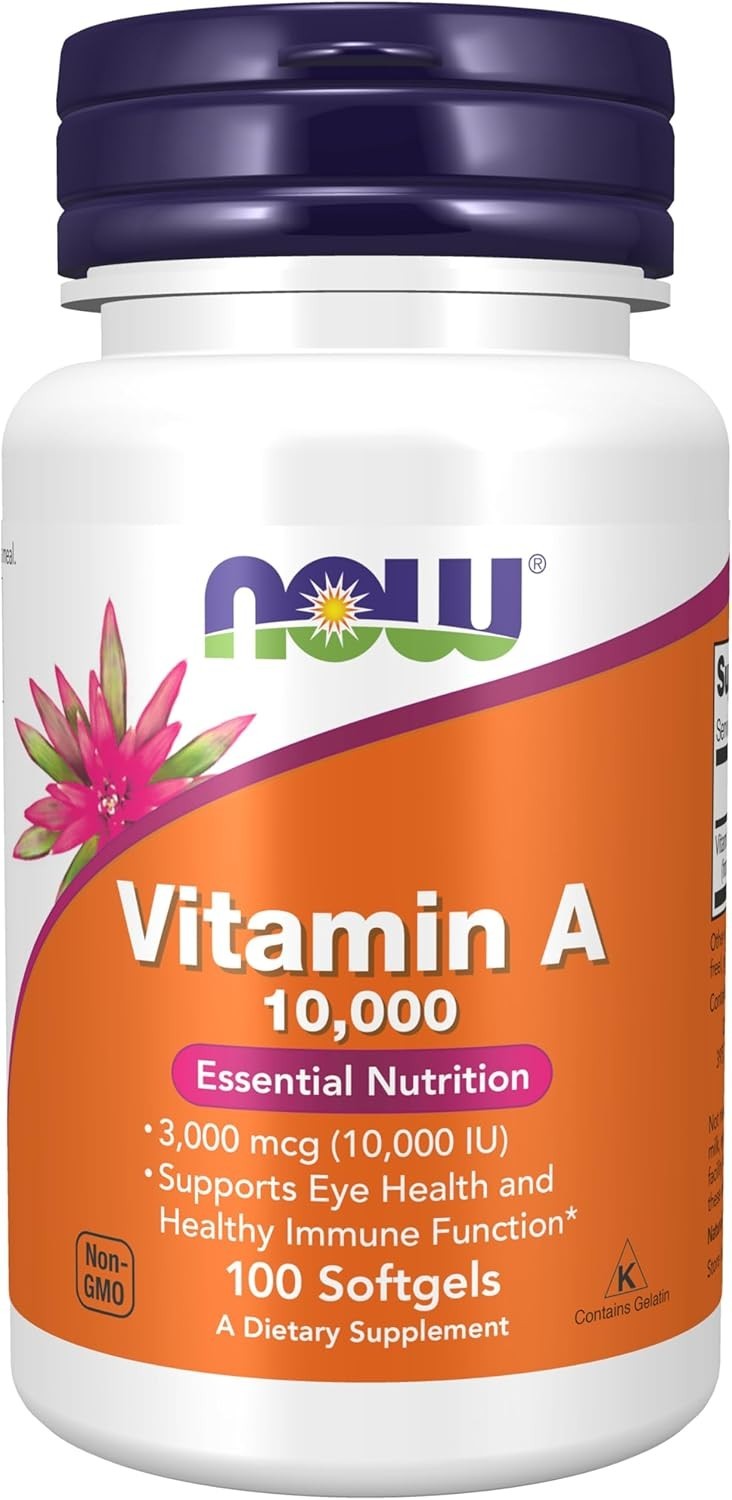 NOW FOODS Vitamin A 10 000 IU 100 SoftgelsNOW Supplements, Vitamin A 10,000 IU,