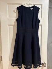 Calvin Klein Women's Navy Blue Sleeveless Dress Business Attire