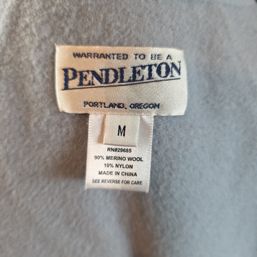 Pendleton Wool Jacket Coat Reversible Gray Light … - image 12