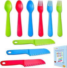 Kids Cutlery Set - Jawbush Plastic Toddler Utensils Forks and Spoons with